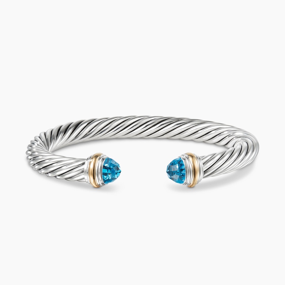 David Yurman Classic Cable Bracelet
Blue Topaz, 7mm